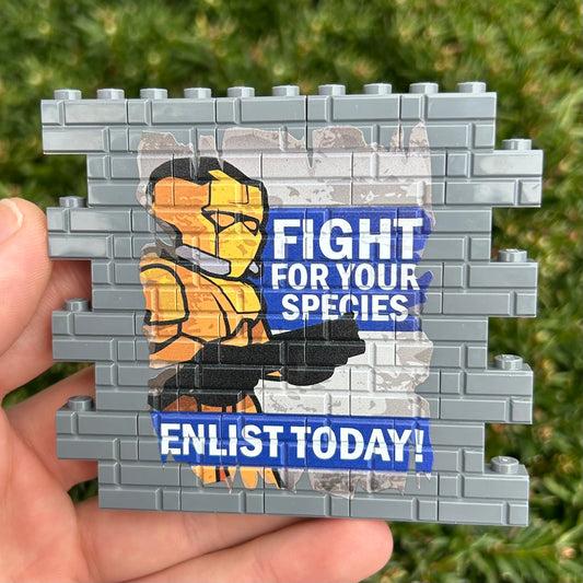 Enlist Graffiti Wallbrick (Dark Bluish Grey)