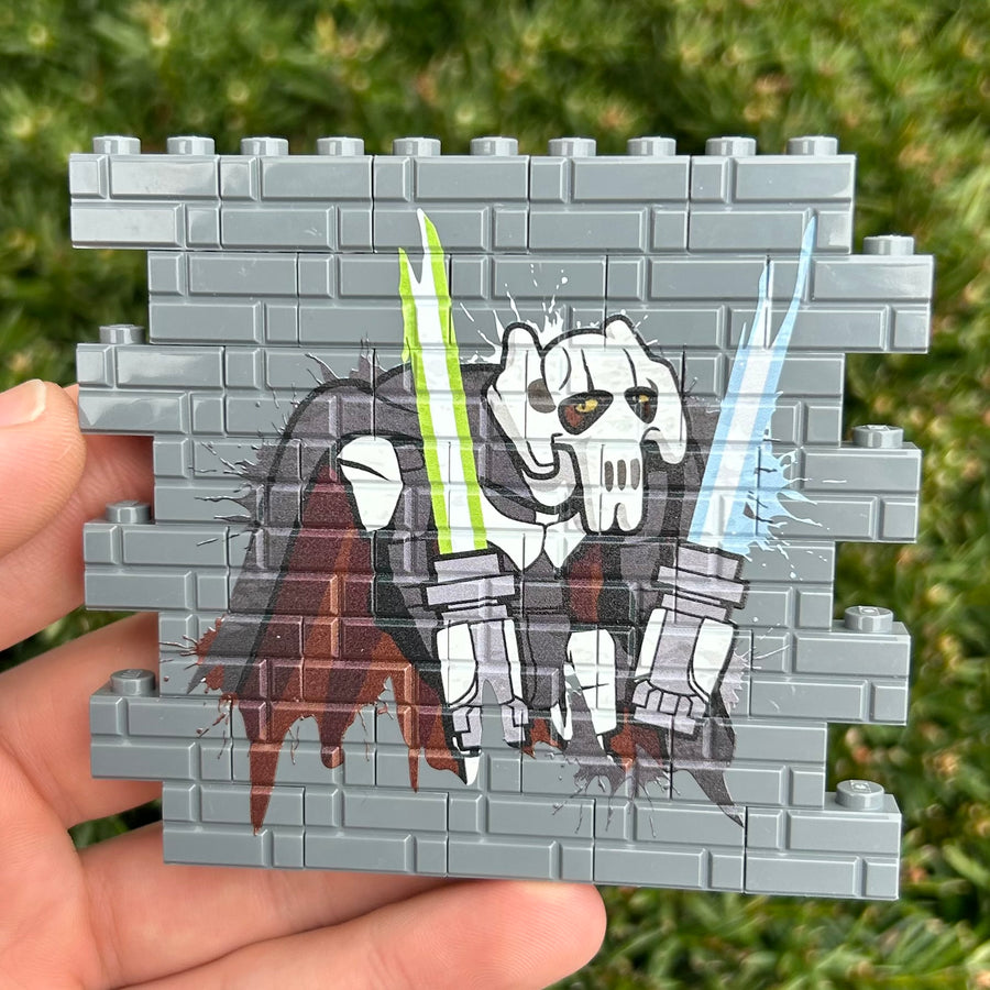 The General Graffiti Wallbrick (Dark Bluish Grey) – custom LEGO-compatible minifigure item by BrickTactical