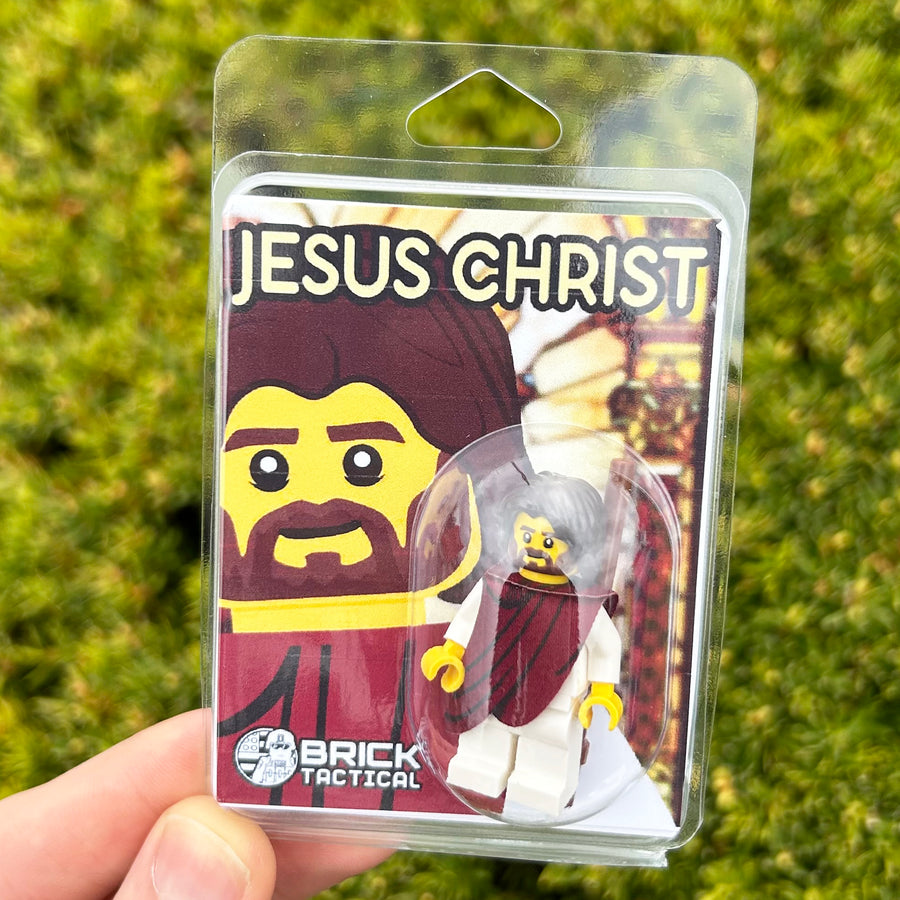 Classic Yellow Jesus (Dark Red) – custom LEGO-compatible minifigure item by BrickTactical