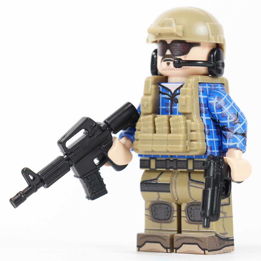 Private Military Contractor (Blue) - LIMITED EDITION 1/144 – custom LEGO-compatible minifigure item by BrickTactical