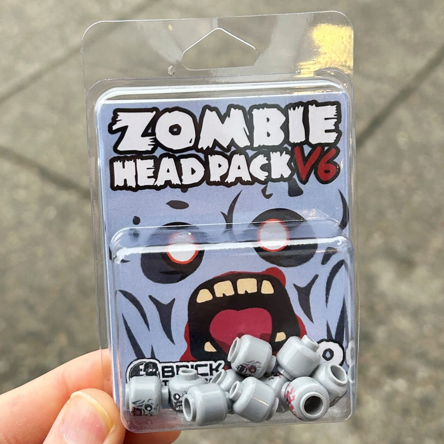 Zombie Head Pack V6 – custom LEGO-compatible minifigure item by BrickTactical, alternate view