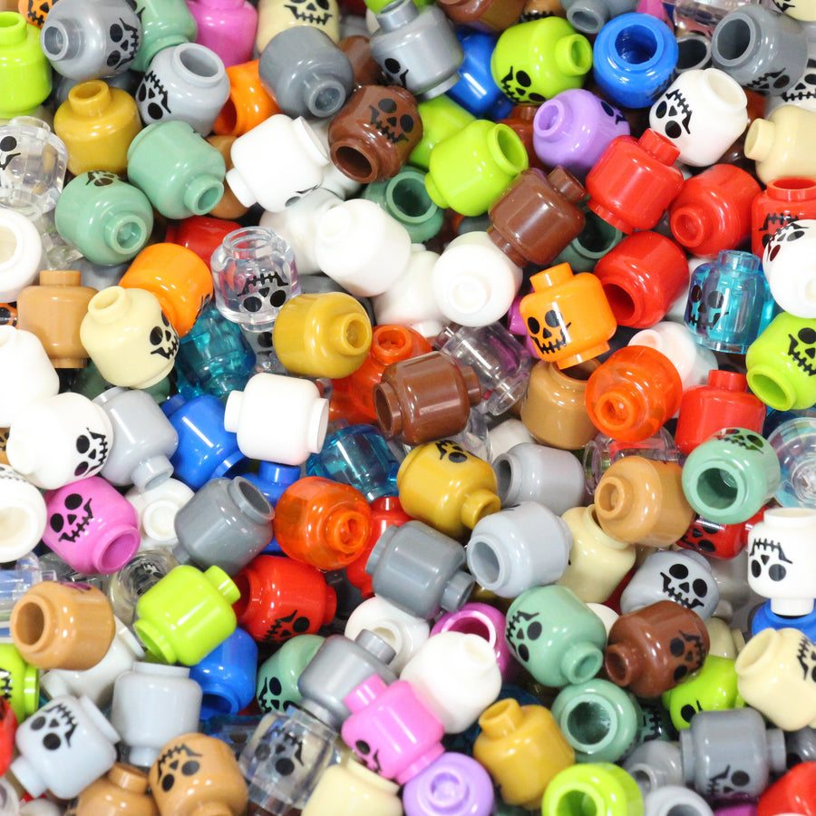 Classic Skeleton Head – custom LEGO-compatible minifigure item by BrickTactical, alternate view