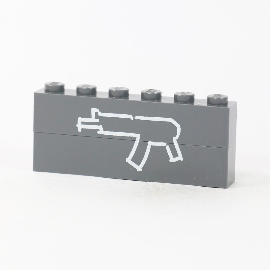 Zombie Wall Brick AK74u – custom LEGO-compatible minifigure item by BrickTactical