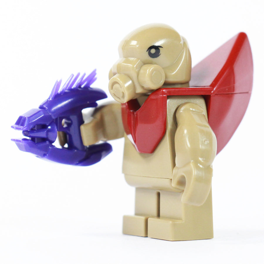 BrickTactical Custom LEGO Minifigure Alien Soldier Dark Tan with Dark Red