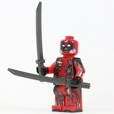 Zombie Merc custom LEGO minifigure by BrickTactical with two swords