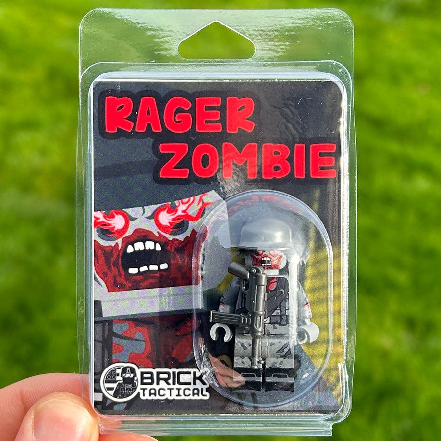 Rager Zombie – custom LEGO-compatible minifigure item by BrickTactical, alternate view