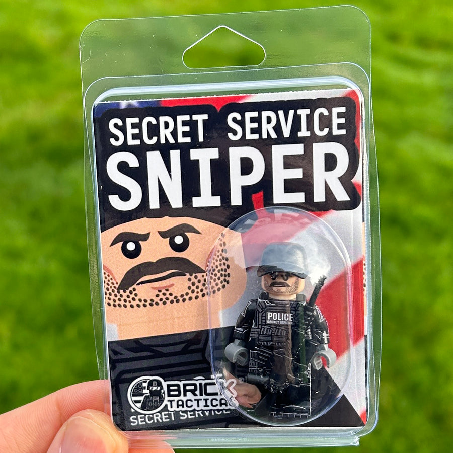 Secret Service Sniper – custom LEGO-compatible minifigure item by BrickTactical, alternate view