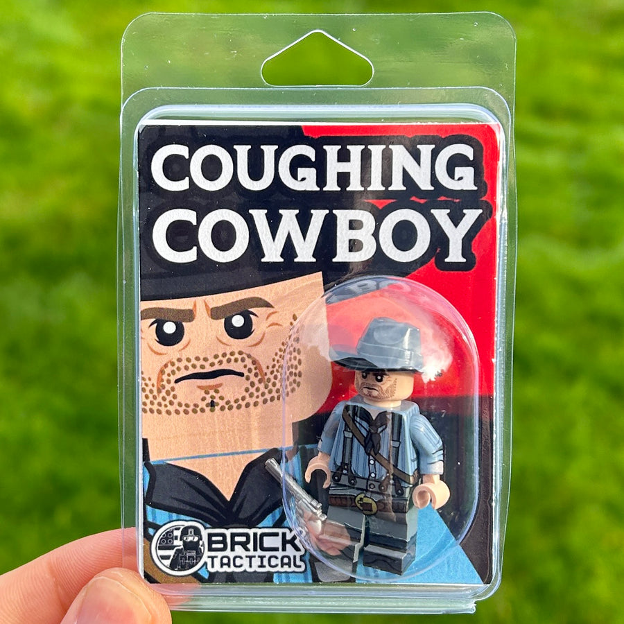 Coughing Cowboy – custom LEGO-compatible minifigure item by BrickTactical, alternate view
