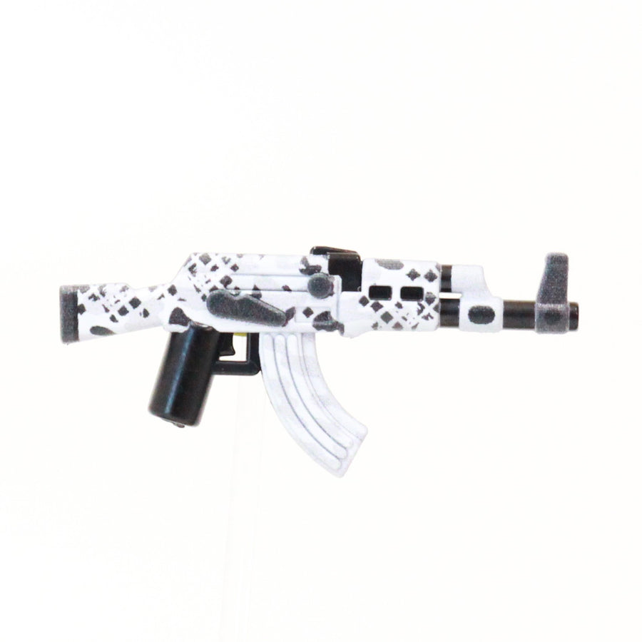 Printed White Camo AK Rifle – custom LEGO-compatible minifigure item by BrickTactical