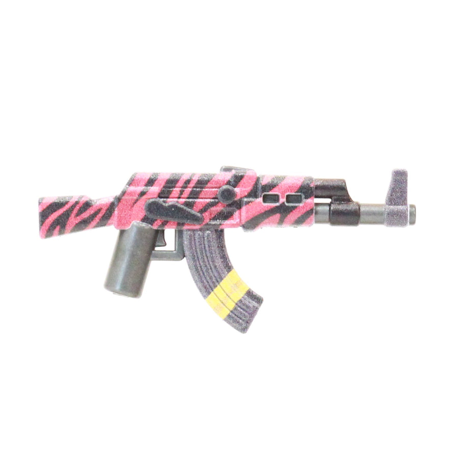Printed Red Tiger Camo AK Rifle – custom LEGO-compatible minifigure item by BrickTactical