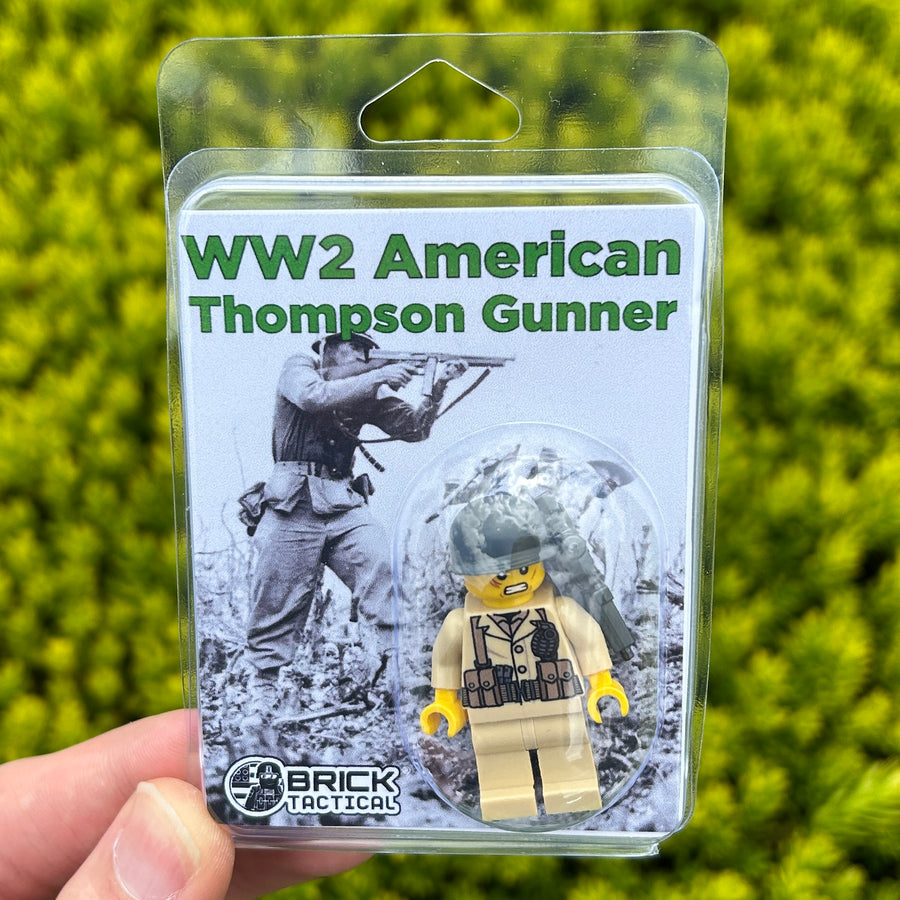 WW2 American Thompson Gunner – custom LEGO-compatible minifigure item by BrickTactical, alternate view