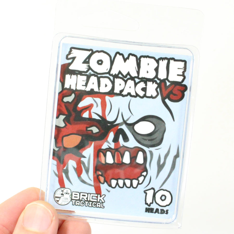 Zombie Head Pack V5 – custom LEGO-compatible minifigure item by BrickTactical, alternate view