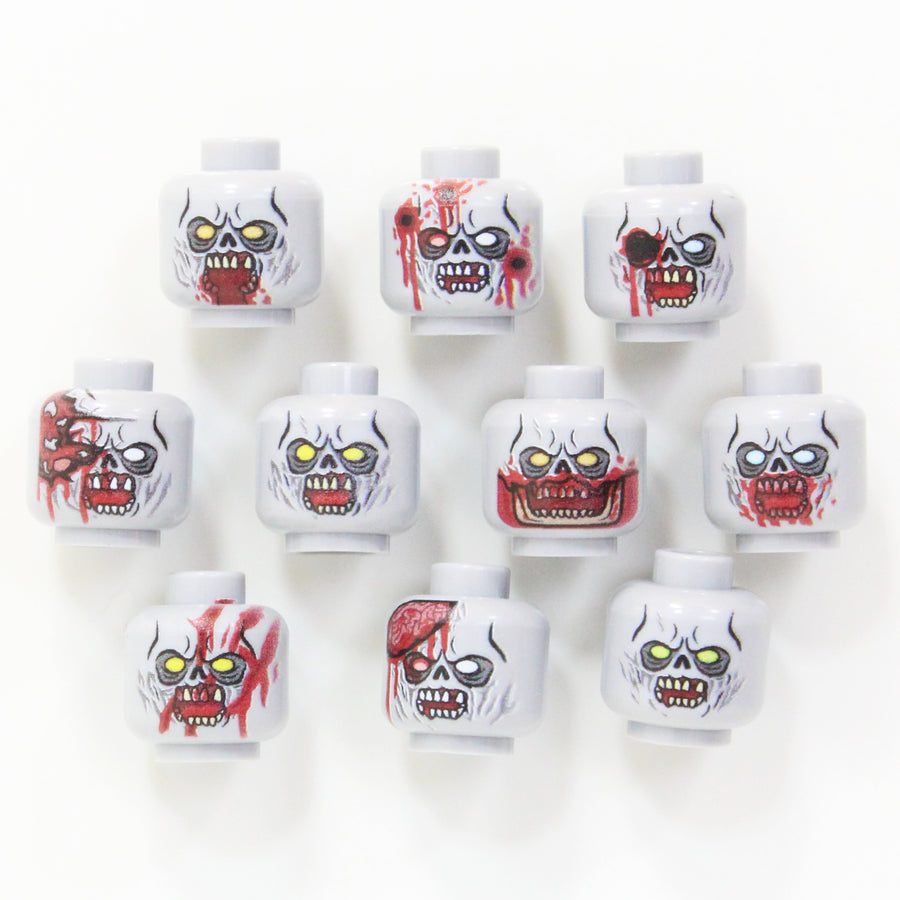 Zombie Head Pack V5 – custom LEGO-compatible minifigure item by BrickTactical