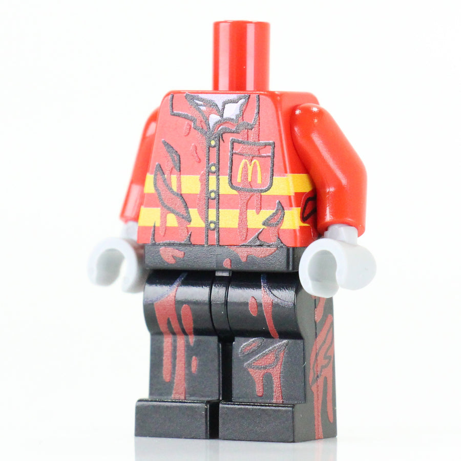 Zombie Fast-food Worker – custom LEGO-compatible minifigure item by BrickTactical