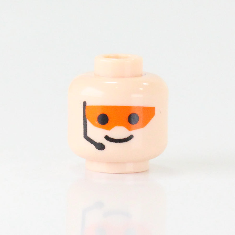 Orange Marine Head (Smile) – custom LEGO-compatible minifigure item by BrickTactical, alternate view