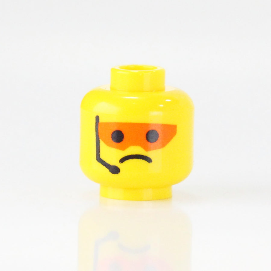 Orange Marine Head (Frown) – custom LEGO-compatible minifigure item by BrickTactical