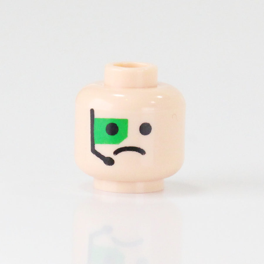Green Marine Head (Frown) – custom LEGO-compatible minifigure item by BrickTactical, alternate view