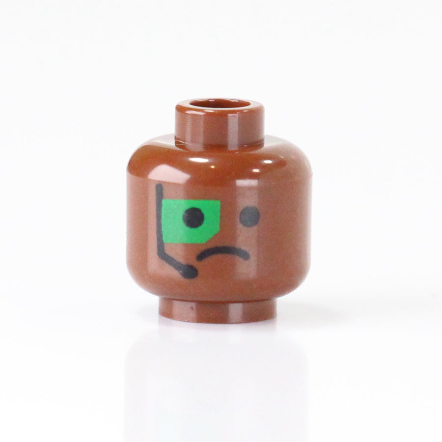 Green Marine Head (Frown) – custom LEGO-compatible minifigure item by BrickTactical, alternate view