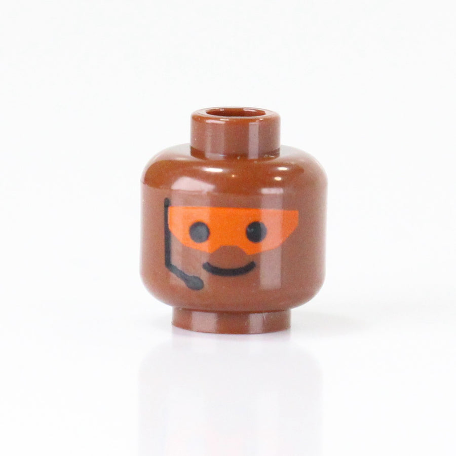 Orange Marine Head (Smile) – custom LEGO-compatible minifigure item by BrickTactical, alternate view