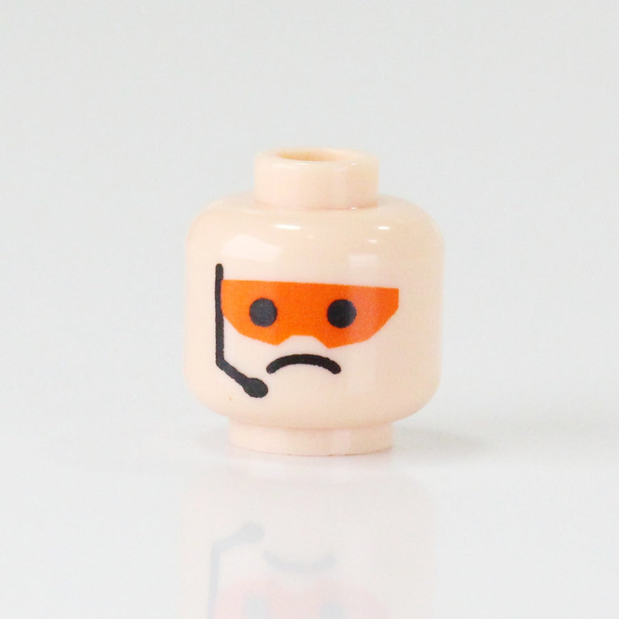 Orange Marine Head (Frown) – custom LEGO-compatible minifigure item by BrickTactical, alternate view