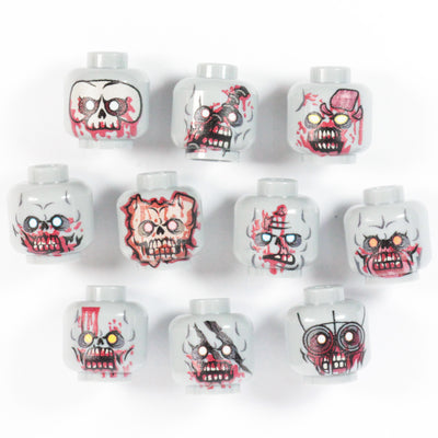 Zombie Gore Head Pack V2 – custom LEGO-compatible minifigure item by BrickTactical