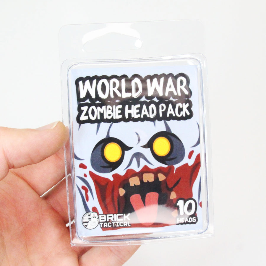 World War Zombie Head Pack – custom LEGO-compatible minifigure item by BrickTactical, alternate view
