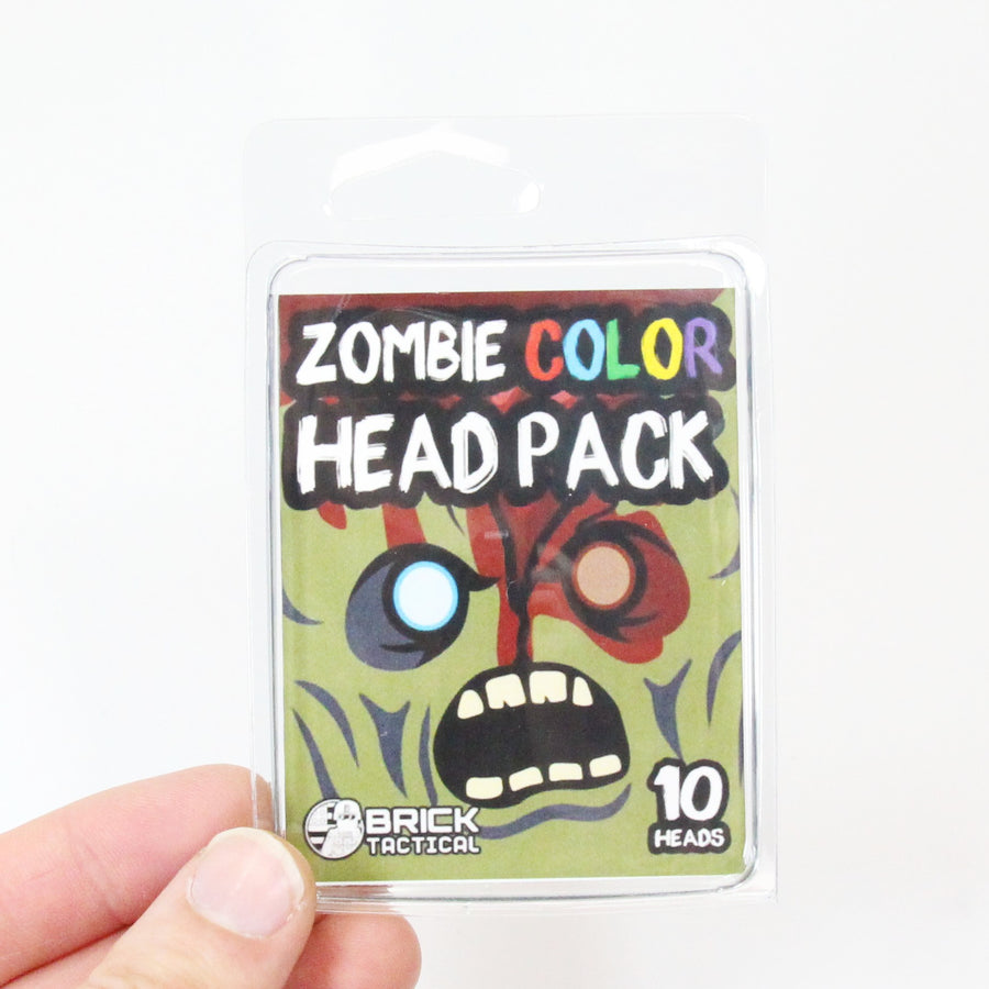Zombie Color Head Pack – custom LEGO-compatible minifigure item by BrickTactical, alternate view