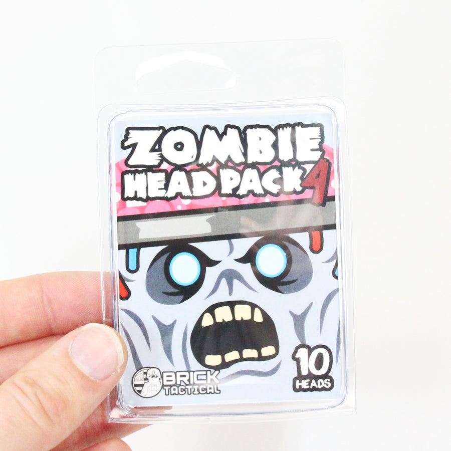 Zombie Head Pack V4 – custom LEGO-compatible minifigure item by BrickTactical, alternate view