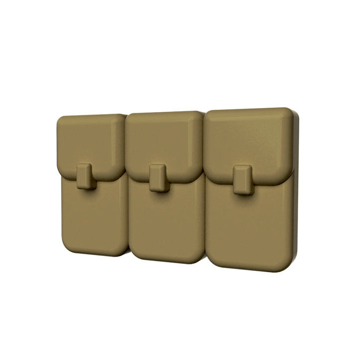 BrickTactical Custom LEGO AK Triple Pouch Dark Tan
