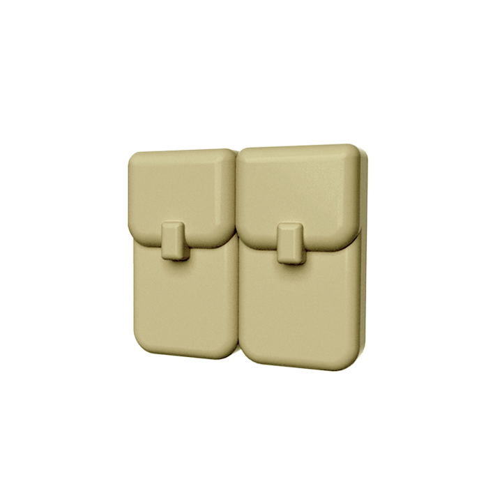 BrickTactical Custom molded LEGO AK Double Pouch Tan