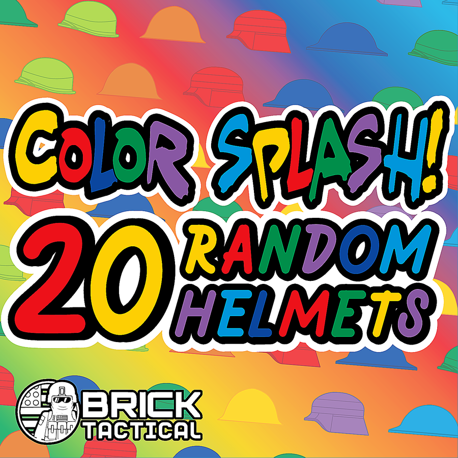 Helmet Color Splash Pack x20 Helmets – custom LEGO-compatible minifigure item by BrickTactical, alternate view