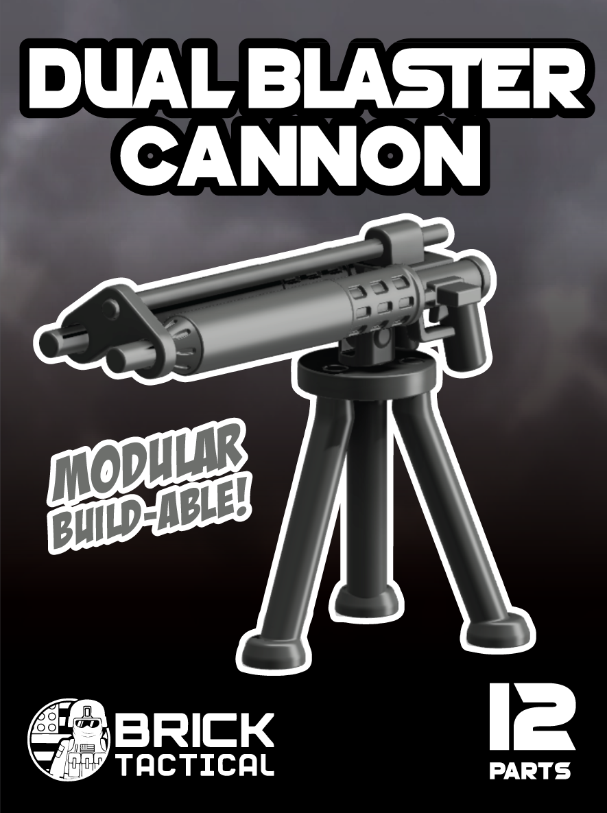 Dual Blaster Canon – custom LEGO-compatible minifigure item by BrickTactical, alternate view