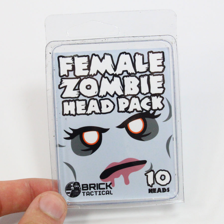 Female Zombie Head Pack – custom LEGO-compatible minifigure item by BrickTactical, alternate view