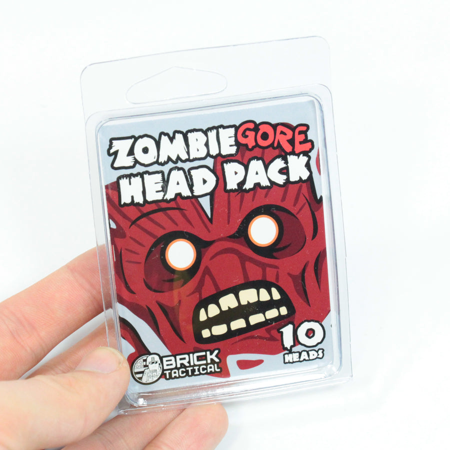 Zombie Gore Head Pack – custom LEGO-compatible minifigure item by BrickTactical, alternate view