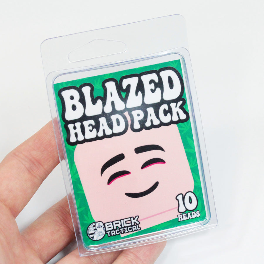BrickTactical Custom Printed LEGO Blazed Head Pack Light Flesh view 2