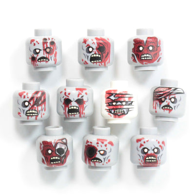 Zombie Gore Head Pack – custom LEGO-compatible minifigure item by BrickTactical