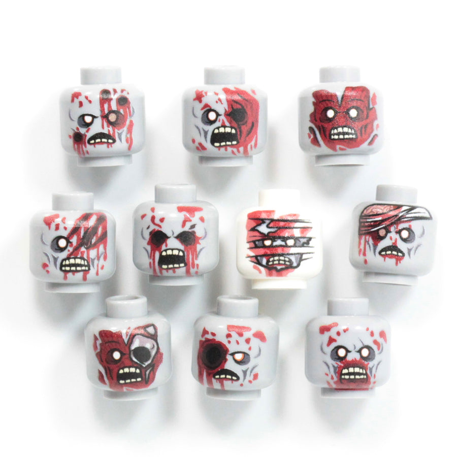 Zombie Gore Head Pack – custom LEGO-compatible minifigure item by BrickTactical