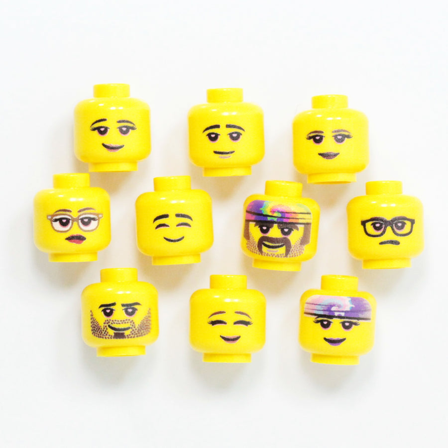 BrickTactical Custom Printed LEGO Blazed Head Pack Yellow
