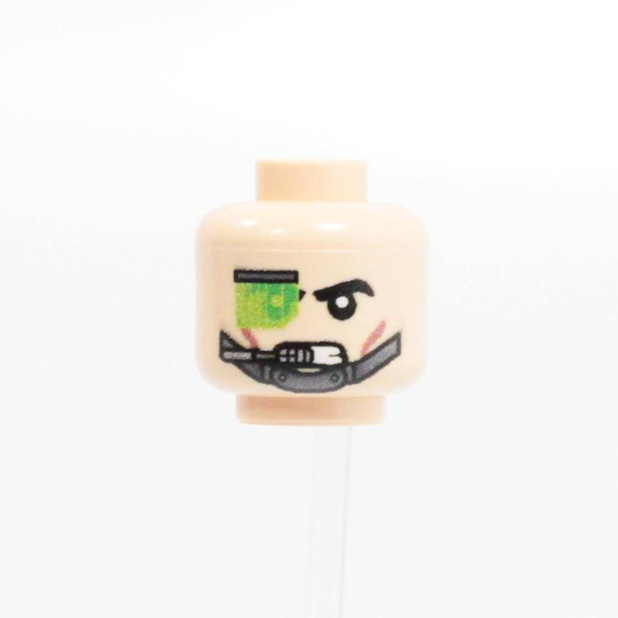Space Marine Head (Green) – custom LEGO-compatible minifigure item by BrickTactical