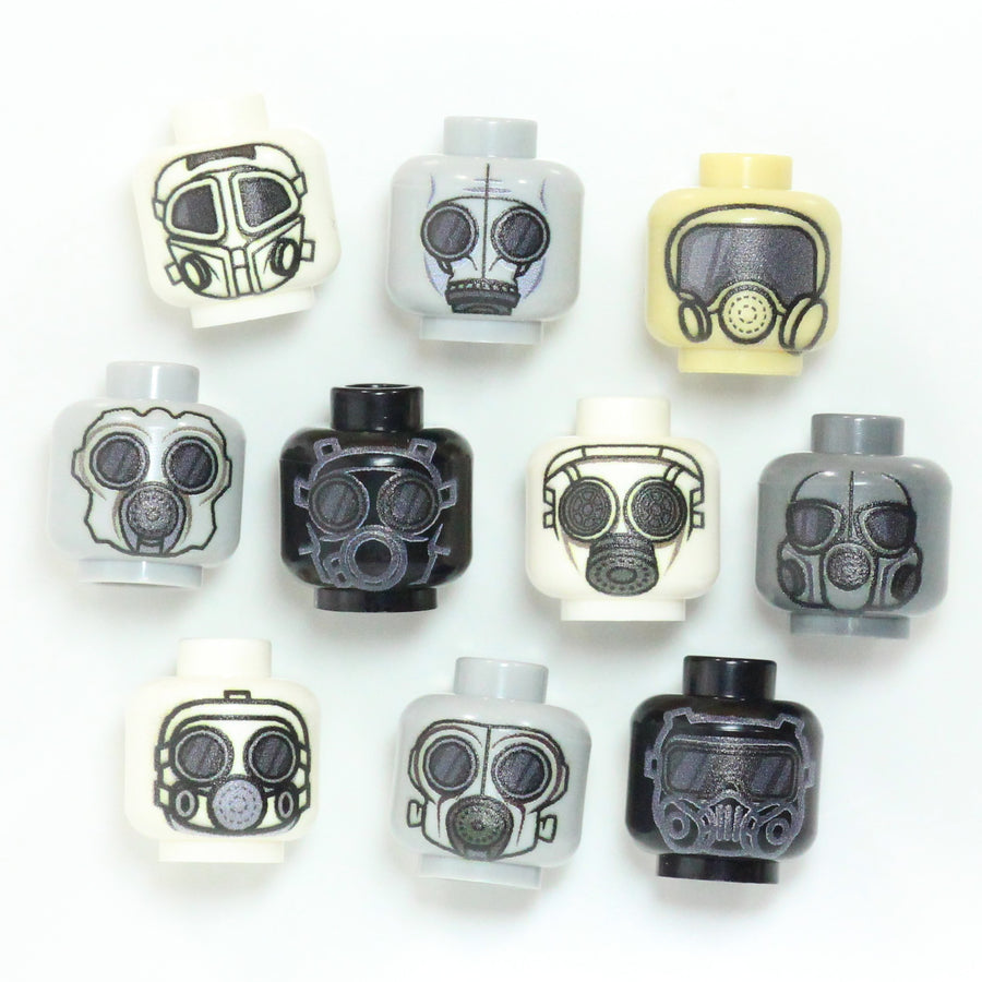 Gas Mask Head Pack – custom LEGO-compatible minifigure item by BrickTactical