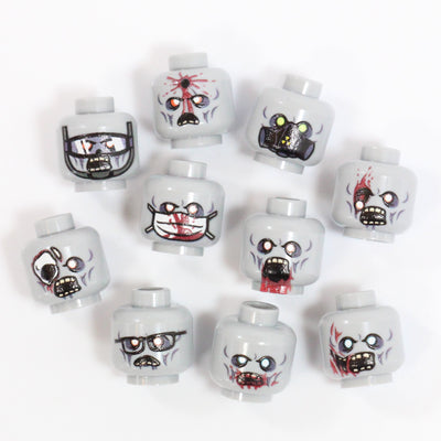 Zombie Head Pack 2 – custom LEGO-compatible minifigure item by BrickTactical