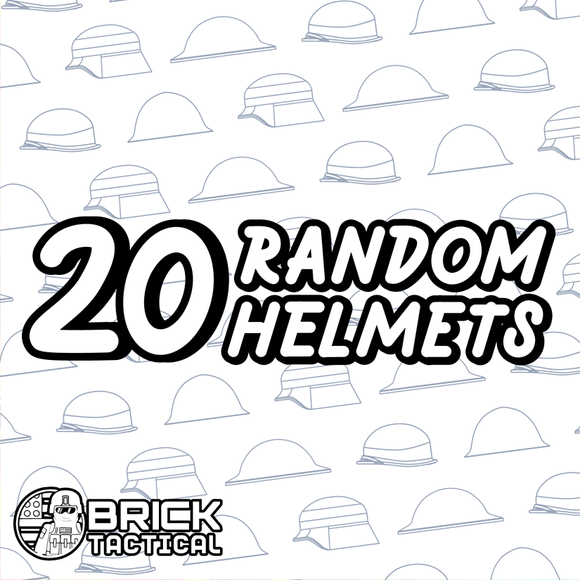 Helmet Mystery Pack x20 Helmets – custom LEGO-compatible minifigure item by BrickTactical, alternate view