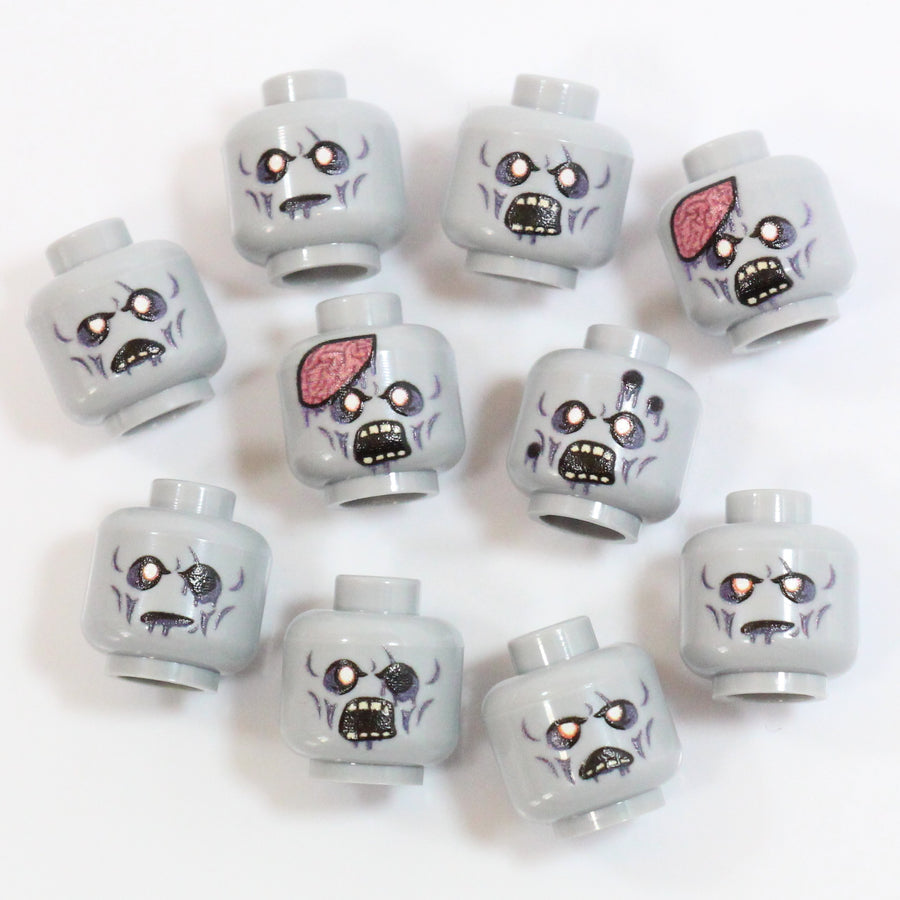 Zombie Head Pack – custom LEGO-compatible minifigure item by BrickTactical