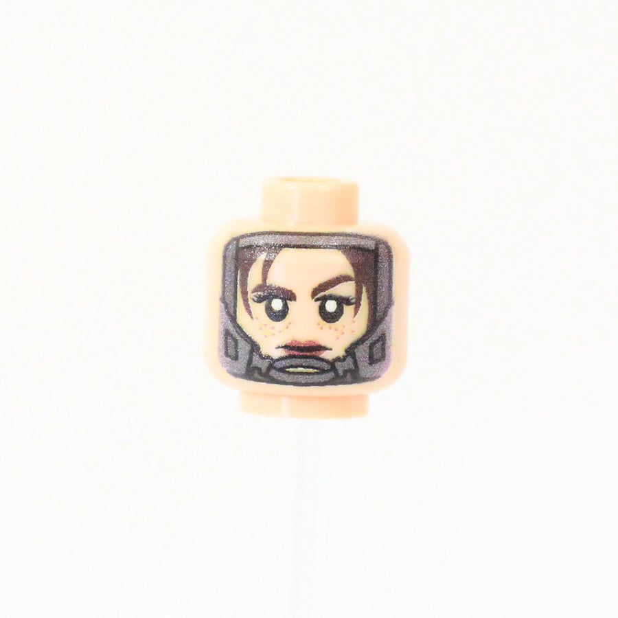 Female Marine Head – custom LEGO-compatible minifigure item by BrickTactical